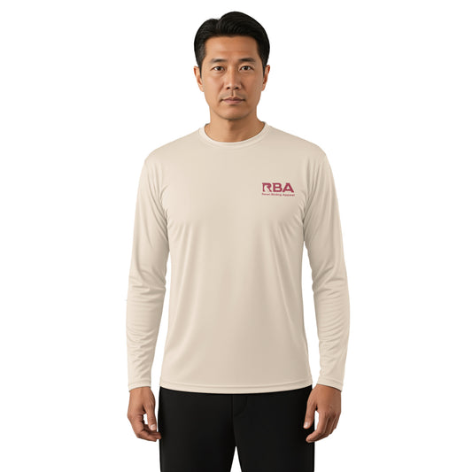 Man wearing a Pale Dune long sleeve shirt