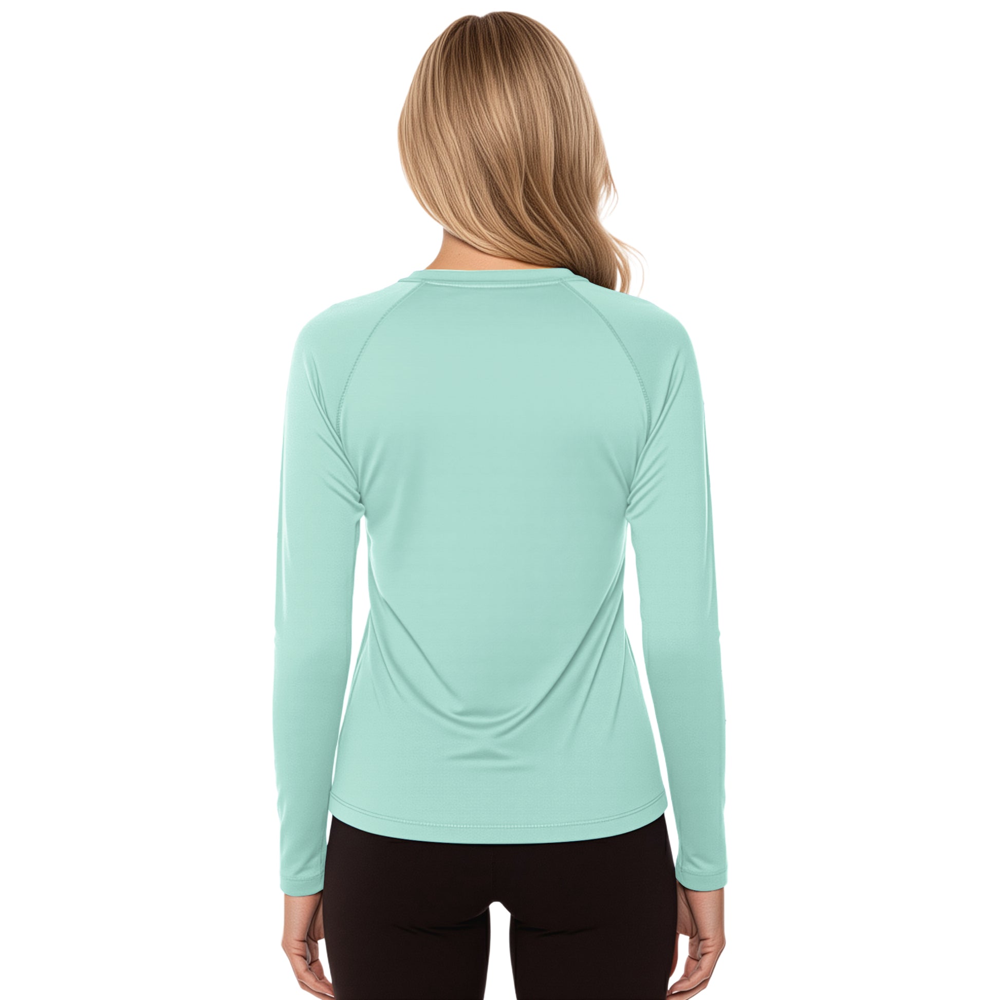 Woman wearing a Wild Mint long sleeve shirt